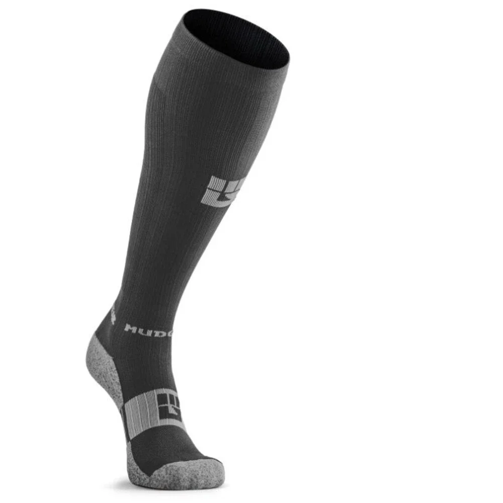 2 pairs Mens Mudgear Gray/Gray Tall Knee High Compression Socks sz med